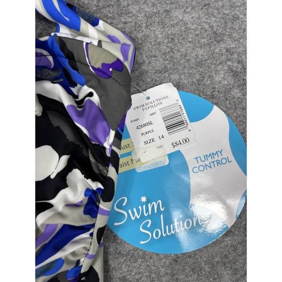 Swim Solutions Multicolor One Piece Swimsuit 14‎ Tummy Control NWT - Picture 5 of 10